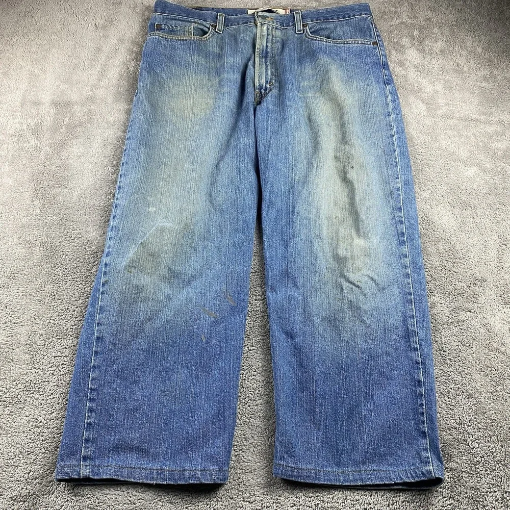 Levis Relaxed Straight Fit Jeans‎ Mens 36x25 Blue Medium Mid Rise